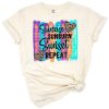 A colorful retro sunset with sunrise, beach and palm trees for a vibrant summer design.