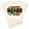 Retro style No Sugar No Cream phrase with bold text celebrating black pride and freedom.