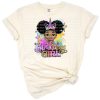 Illustration of a birthday girl with afro puff hair, unicorn horn, and ponytail in a cute style.