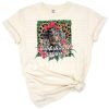 A cute dachshund with floral and leopard print accents in a vibrant, decorative style.