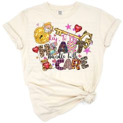 A retro heart with a key and playful handwritten love message