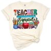 Illustration of a fun teacher squad with western accents, pencils, and heart motifs.