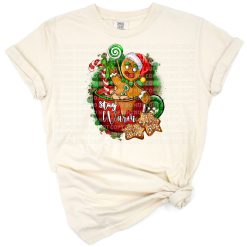 A festive hat and coffee cup illustration with holiday elements and a warm winter vibe.