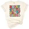 A cheerful leopard print design with school-themed elements celebrating the 100th day milestone.