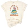 A cute vintage-style mermaid with playful salty and sweet theme lettering.