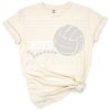 A monogram volleyball design with playful elements and sporty accents.