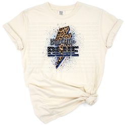 Retro blue striped and leopard print American flag with stars and police theme.