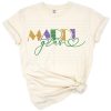 Festive Mardi Gras glitter design with Louisiana and New Orleans elements.