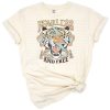 A retro style design featuring a tiger with bold groovy thunder accents.