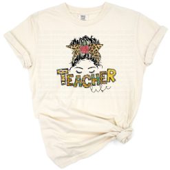 A retro styled Teacher Life phrase with playful classroom motifs.