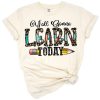 A western teacher-themed design featuring a rose, arrow, leopard spots, and a pencil.