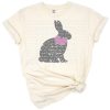 A cute grunge-style Easter bunny silhouette with a bow and distressed detailing.