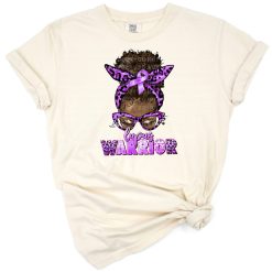 Illustration of a Black woman with a short afro messy bun and glasses, styled in a creative and cute design.