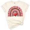 A colorful western-style rainbow with heart accents and Valentine's theme.