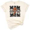 A bold basketball mom design with a lightning bolt and leopard print.