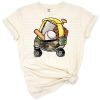 A grunge-style baseball with camo pattern for kids in a fun sports graphic.