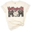 A bold red retro style volleyball mom graphic with playful lettering and a volleyball illustration.