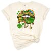 Green lips with western style and shamrock elements for St. Patrick's Day.
