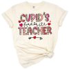 Retro style Valentine artwork with Cupid, hearts, and playful teacher elements.