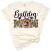 A western style bulldog mom design with a bulldog and sunflower illustrations in a country flair.