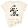 A cute princess crown with playful script and decorative flourishes.