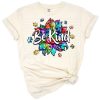 Hand drawn be kind western boho artwork with autism awareness motif