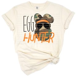 Playful design featuring an egg hunter theme with cartoon eggs for boys.