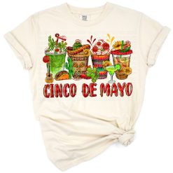 Illustration of festive coffee cups inspired by Mexican Cinco de Mayo celebration.