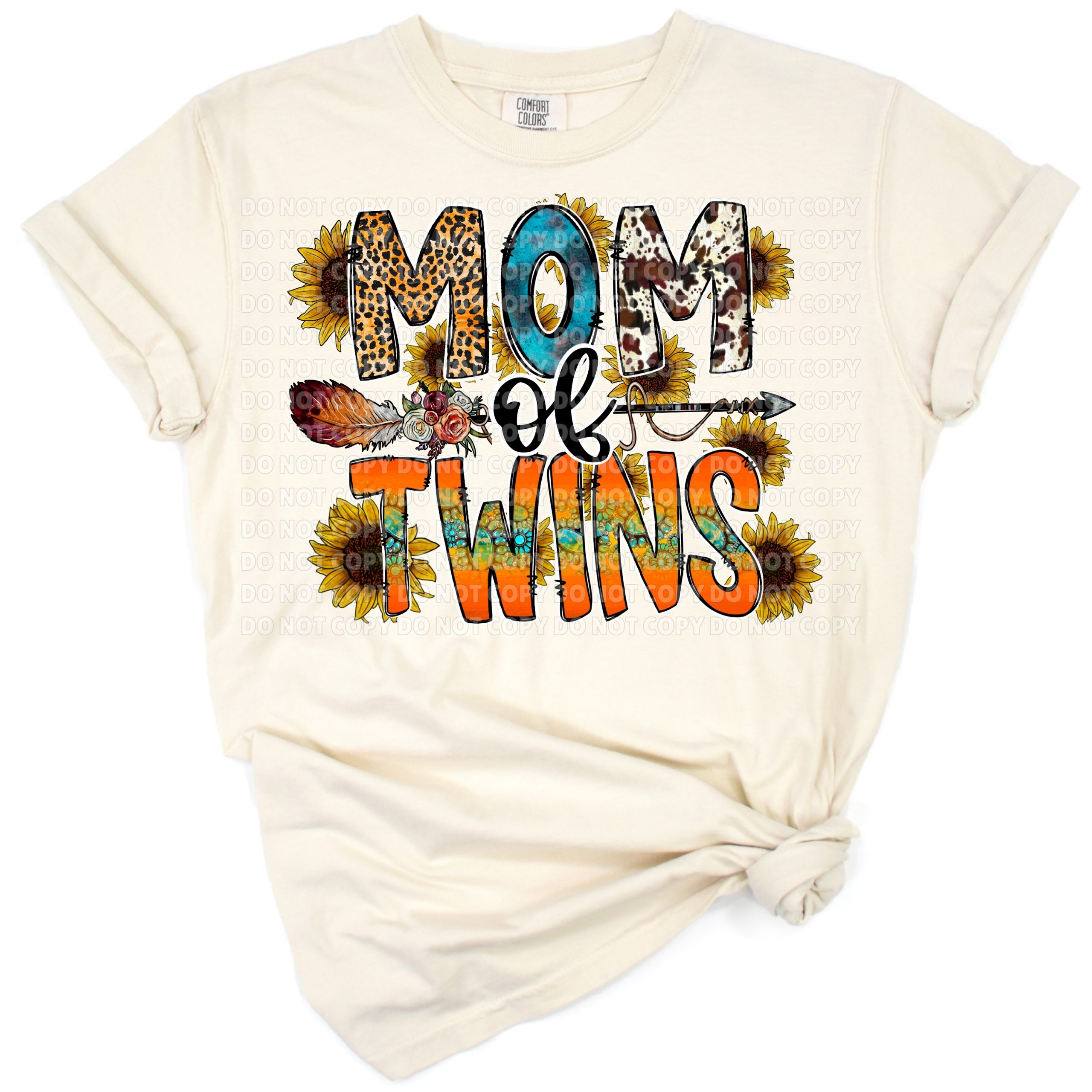 Two stylized hearts with the words mom of twins in playful modern script.