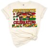 Colorful design featuring Juneteenth celebration and Black freedom artwork.