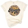A retro leopard print sunflower with the word mama in a boho style for Mother's Day.