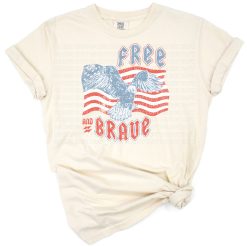 A groovy eagle with vintage elements and 1776 text in patriotic red, white, and blue tones.