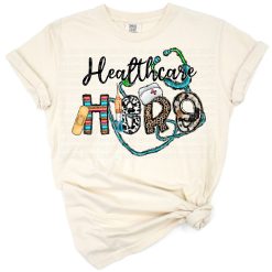 A western-themed nurse design with turquoise gemstones, leopard pattern, a stethoscope, and medical needle.