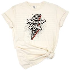 A retro leopard print motocross mom racing graphic with vintage summer sports style.