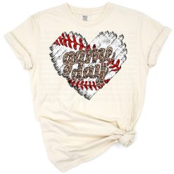 A distressed red heart with baseball stitching in a grunge style.