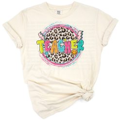A distressed leopard print teacher design with fun classroom style elements.
