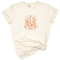 A retro vintage style eagle with pink groovy accents in a rock and roll U.S. tour theme.