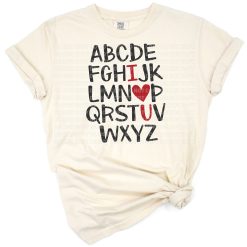 A retro styled heart with the words I Love U, decorated in playful Valentine's Day colors.