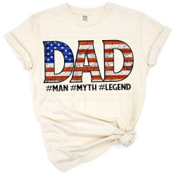 A patriotic dad design with the American flag and bold text for Father’s Day.
