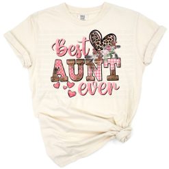 Western cowgirl inspired design featuring 'Best Aunt Ever' with floral and country accents.