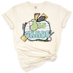 A colorful third grade back to school design with playful classroom elements.