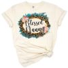 A retro western style artwork with blessed nanny lettering, floral accents, and leopard print.