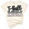 A leopard print graphic with T-ball mom theme in black and gray with baseball elements.