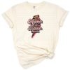 Retro leopard print girl mom design in a boho circle frame with playful accents.