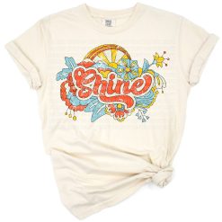 Psychedelic retro and vintage shine design with bold, vibrant colors and groovy elements.