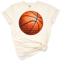 A retro-style basketball ball illustration with bold details.