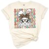 Cute and funny Happy Easter artwork with playful bunnies and spring elements for kids, mom, and teachers.