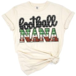 A playful design with the word Nana in bold football field lettering and sporty accents.