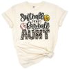 A leopard print design with softball and baseball elements and playful text for a proud aunt.