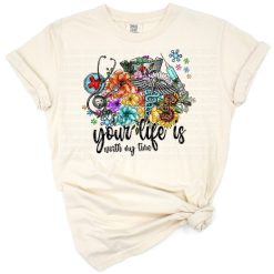 Hand drawn caravan and gnome with peace sign in a hippie-inspired style.